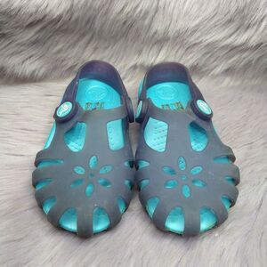 Crocs Isabella Rubber Water Shoes Sandals Girls Kids Size 9 Navy Blue Teal